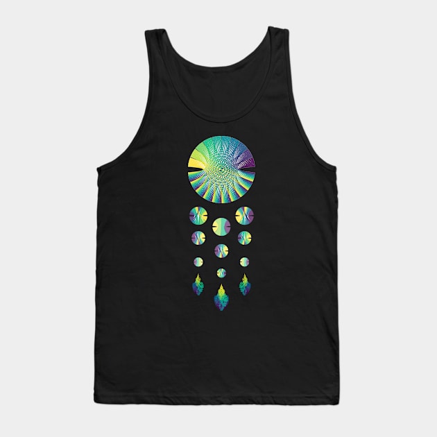 Dream Catcher | Peacock Blue Green Yellow Black Tank Top by aRtVerse